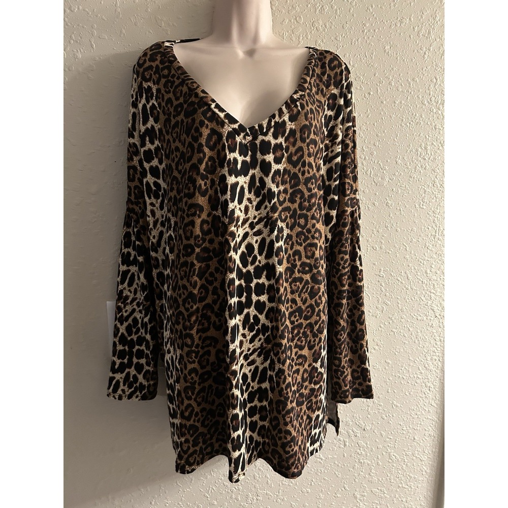 New 4X A. Gain Leopard Print Destiny Top #1270*1**